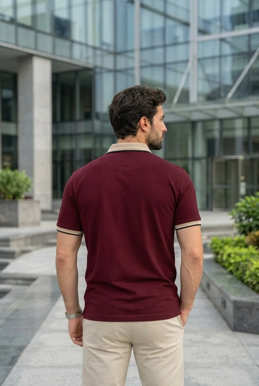 Premium Export Polo Shirt (Maroon Color) - MCP007