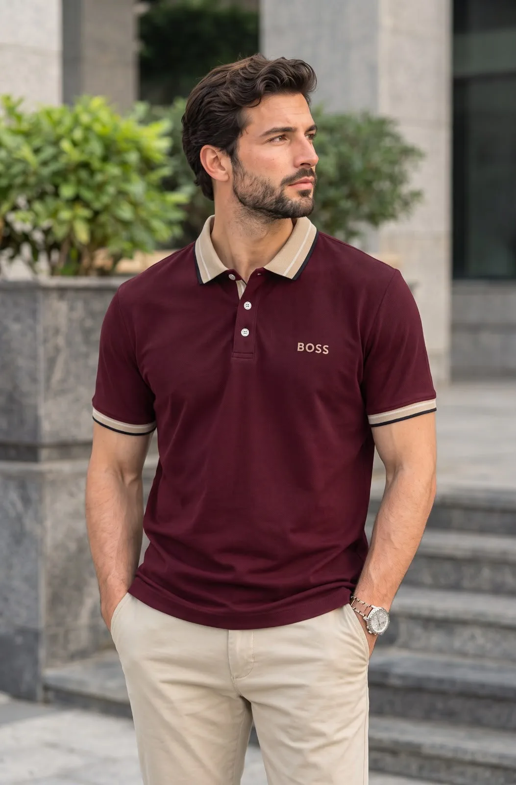 Premium Export Polo Shirt (Maroon Color) - MCP007